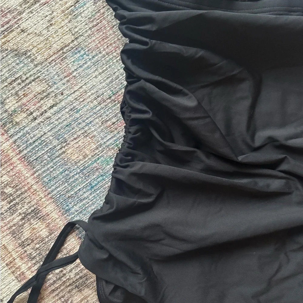 DKNY Black Ruched One-Piece Swimsuit with Side Ties - Picture 3 of 4